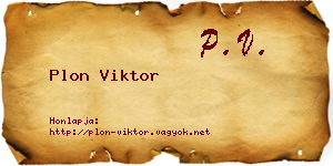 Plon Viktor névjegykártya